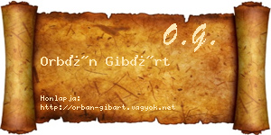 Orbán Gibárt névjegykártya